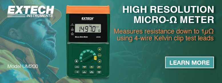 Image of the Extech UM200 High Resolution Micro-Ω Meter