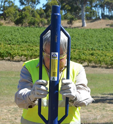 Man working with heavy industry tool