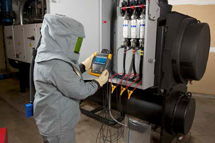 Simply hookup the voltage measurement leads and flexible current probes to the service supplying the motor