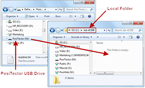 Easily move files from the PosiTector USB Drive to your Local Folder