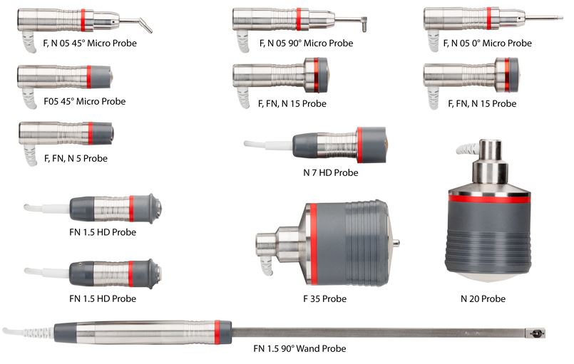 Sensor/probe options which can be used with the MiniTest 745