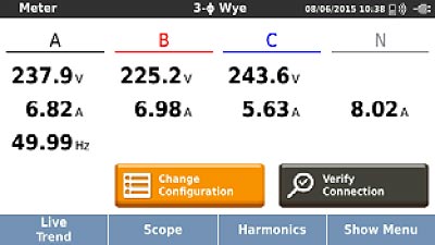 Simple setup with the 1736 means all the available measured parameters are automatically selected