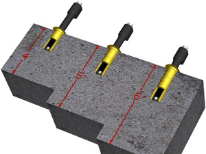 Delmhorst probes testing the moisture in concrete