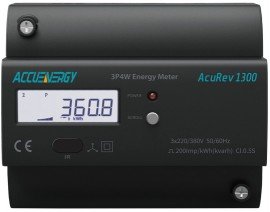 Accuenergy AcuRev 1314-333-X1 DIN Rail Power/Energy Meter, 333 mV CT input, relay output-