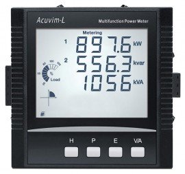 Accuenergy Acuvim-CL Series Multifunction Power and Energy Meter with panel mounting with display, 5 A/1 A input, 20 to 60 V DC-