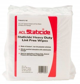 ACL Staticide LF50 Heavy-Duty Low-Lint Wipes, 12 x 13&amp;quot;, 50-pack-