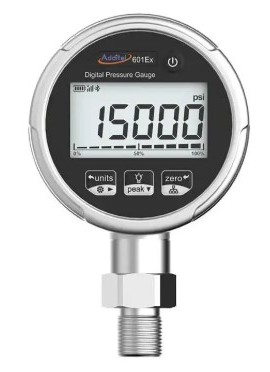 Additel 601Ex Series Pressure Gauge, 0 to 50 psi, 0.05% FS, Ø3.62&amp;quot; dial, 1/2&amp;quot; NPT M bottom, 304 SS-