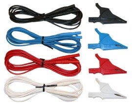 AEMC 2140.64 Test Leads with Alligator Clips, Set of 4, Colour Coded, 10ft-