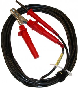 AEMC 2151.23 Shielded Safety Lead with Hippo Clip for the 6550 and 6555, Red, 45ft-