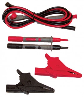 AEMC 2152.01 Leads with Test Probes and Alligator Clips for the 1026 &amp; CA7027, Set of 2, Colour Coded, 4ft-