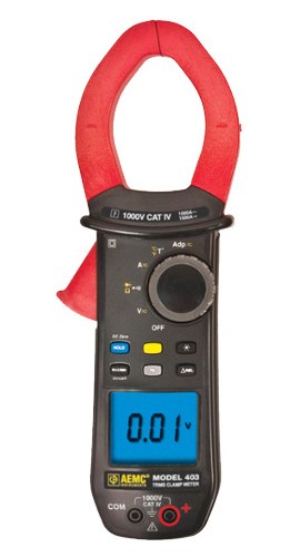 AEMC 403 True RMS Clamp Meter with Temperature, 1000A AC/1500A DC-