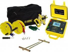 AEMC 4620 Ground Resistance Test Kit with 150&#039; test leads, 2000 &amp;ohm;, battery-powered-