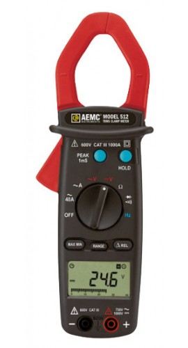 AEMC 512 True RMS Clamp Meter with Hz, 1000A AC, 750V AC/1000V DC-