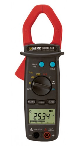 AEMC 514 AC/DC True RMS Digital Clamp Meter with Hz, 1000A AC/DC, 750V AC/1000V DC-