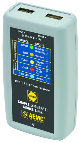 AEMC L642 Simple Logger II Thermocouple Temperature Data Logger-