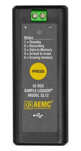 AEMC SL12 Simple Logger Data Logger, 10 VDC, Voltage-