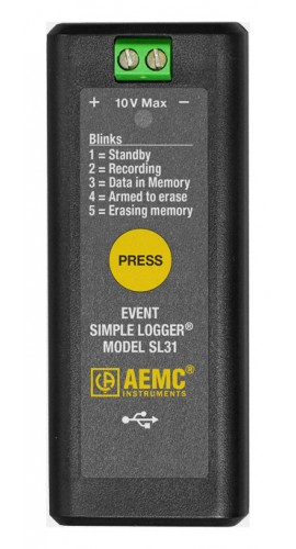 AEMC SL31 Simple Logger Data Logger, 0 to 5 VDC, Event-