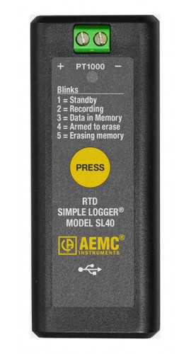 AEMC SL40 Simple Logger Data Logger, -148 to 1022&amp;deg;F, RTD-