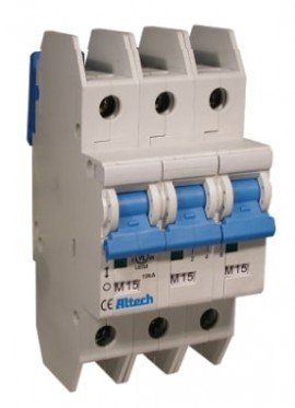 Altech 3CU63L Miniature Molded Case Circuit Breaker, three-pole, 63 A-