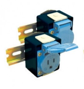 Altech DMRBU BLACK BOX DIN Rail Circuit Breaker Receptacle, 15 A, 250VAC-