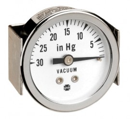 Ametek US P-562 Pressure Gauge, 0 to 100 psi, 1.5&amp;quot; dial, &amp;frac18;-27 NPT center back, painted black steel case with studs/u-clamp/nuts-