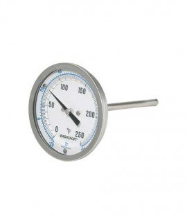 Ashcroft 30EI60R0600/250F Bimetal Thermometer, 6" Stem, 0 to 250&amp;deg;F-