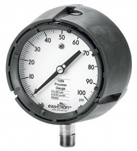 Ashcroft 1259 Pressure Gauge, 0 to 100 psi, 4.5&amp;quot; dial, &amp;frac12; NPT male lower, PBT polybutylene terephthalate-