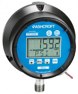 Ashcroft 2074 Digital Pressure Gauge, 0 to 1500 psi, 4.5&amp;quot; dial, &amp;frac14;&amp;quot; NPT male lower, fiberglass reinforced thermoplastic-