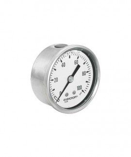 Ashcroft 1008 Pressure Gauge, 0 to 10 KSC, 2&amp;quot; dial, &amp;frac14;&amp;quot; NPT male back, SS housing-