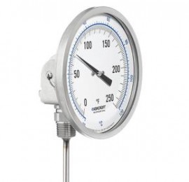 Ashcroft 50EI60E04050/550F Bimetal Thermometer, 5&quot; Dial, 4&quot; Stem, 50 to 550&amp;deg;F-