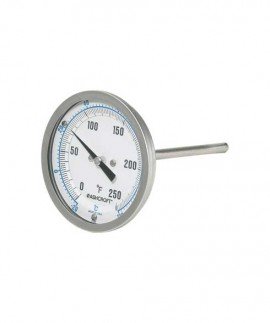 Ashcroft 50EI60R0400/250F Bimetal Thermometer, 5&quot; Dial, Rear, 0 to 250&amp;deg;F-