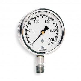 Ashcroft 1008 Pressure Gauge, 0 to 200 psi, 2.5&amp;quot; dial, &amp;frac14;&amp;quot; NPT male lower, SS housing-