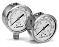 Weksler BY12YCB4CW Liquid Filled Pressure Gauge with 63 mm dial, 30&amp;quot;, 0 to 30 psi and -1/0/2 bar (-100/0/200 kPa), &amp;frac14; NPT back connection-