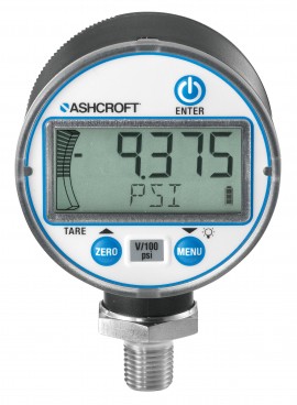 Ashcroft DG25 Digital Pressure Gauge, 0 to 2000 psi, 2.5&amp;quot; dial, &amp;frac14;&amp;quot; NPTF male dry seal lower, polycarbonate/ABS-
