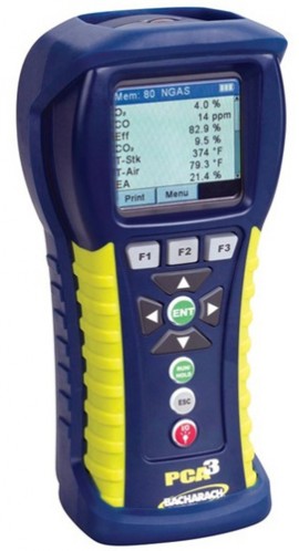 Bacharach PCA3 0024-8441 Portable Combustion Analyzer with O<sub>2</sub>/CO/NO Sensors-