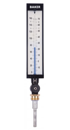 Baker 9VU35-165 Industrial Thermometer, 0 to 160&amp;deg;F/-17 to 71&amp;deg;C-