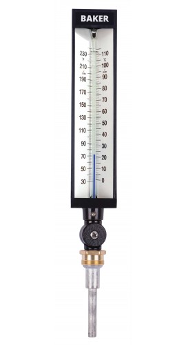 Baker 9VU35-245 Industrial Thermometer, 30 to 240&amp;deg;F/0 to 114&amp;deg;C-