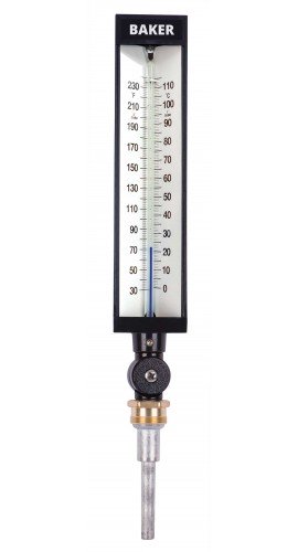 Baker 9VU35-245 Industrial Thermometer, 30 to 240&amp;deg;F/0 to 114&amp;deg;C-