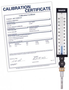 Baker 9VU35-305-NIST Industrial Thermometer, 30 to 300&amp;deg;F/0 to 149&amp;deg;C,-