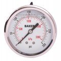 Baker AHNC Series Liquid Filled Pressure Gauge, 0 to 300 psi/0 to 2100 kPa, 2.5&amp;quot; dial, &amp;frac14;&amp;quot; NPT back, SS housing-