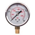 Baker AVNC Series Liquid Filled Pressure Gauge, 0 to 400 psi/0 to 2800 kPa, 2.5&amp;quot; dial, &amp;frac14;&amp;quot; NPT bottom, SS housing-