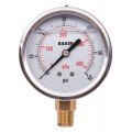Baker AVNC Series Liquid Filled Pressure Gauge, 0 to 60 psi/0 to 400 kPa, 2.5&amp;quot; dial, &amp;frac14;&amp;quot; NPT bottom, SS housing-