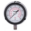 Baker LF45 Series Liquid Filled Pressure Gauge, 0 to 160 psi/0 to 1100 kPa, 4.5&amp;quot; dial, &amp;frac14;&amp;quot; NPT bottom, impact resistant phenolic case-