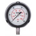 Baker LF45 Series Liquid Filled Pressure Gauge, 0 to 200 psi/0 to 1400 kPa, 4.5&amp;quot; dial, &amp;frac14;&amp;quot; NPT bottom, impact resistant phenolic case-
