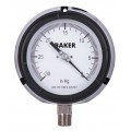 Baker LF45 Series Liquid Filled Pressure Gauge, 30&amp;quot;-0 Hg V AC, 4.5&amp;quot; dial, &amp;frac12;&amp;quot; NPT bottom, impact resistant phenolic case-