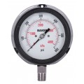 Baker LF45 Series Liquid Filled Pressure Gauge, 0 to 600 psi/0 to 4200 kPa, 4.5&amp;quot; dial, &amp;frac14;&amp;quot; NPT bottom, impact resistant phenolic case-