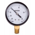 Baker LVBNA Series Pressure Gauge, 30&quot;Hg-0 to 30 psi, 2.5&amp;quot; dial, &amp;frac14;&amp;quot; NPT bottom, SS housing-