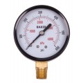 Baker LVBNA Series Pressure Gauge, 0 to 600 psi/0 to 4200 kPa, 2.5&amp;quot; dial, &amp;frac14;&amp;quot; NPT bottom, SS housing-