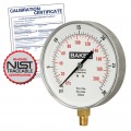 Baker 421AVND Series Pressure Gauge, 0 to 30 psi/0 to 200 kPa, 4.5&amp;quot; dial, &amp;frac14;&amp;quot; NPT bottom, SS housing,-