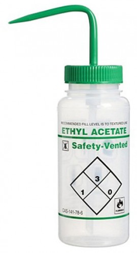 Bel-Art 116420639 Safety Vented Wash Bottles, Ethanol Label-